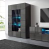 Moderne antracietkleurige vitrinekast 121x166cm met 2 glazen deuren Murano Rt Aanbieding