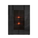 Moderne antracietkleurige vitrinekast 121x166cm met 2 glazen deuren Murano Rt Korting