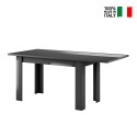 Uitschuifbare tafel 90x137-185cm glanzend antraciet modern Fly Dama Verkoop