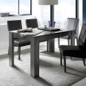 Uitschuifbare tafel 90x137-185cm glanzend antraciet modern Fly Dama Korting
