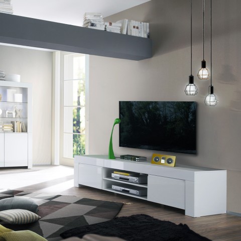 Modern TV-meubel 2 deuren glanzend wit Tab Amalfi Aanbieding