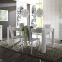 Uitschuifbare moderne witte glanzende tafel 90x137-185cm Lit Amalfi Kortingen