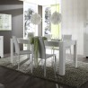 Uitschuifbare moderne witte glanzende tafel 90x137-185cm Lit Amalfi Kortingen
