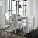 Uitschuifbare moderne witte glanzende tafel 90x137-185cm Lit Amalfi Aanbieding
