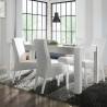Uitschuifbare moderne witte glanzende tafel 90x137-185cm Lit Amalfi Aanbieding