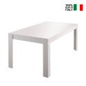 Uitschuifbare moderne witte glanzende tafel 90x137-185cm Lit Amalfi Verkoop