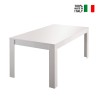 Uitschuifbare moderne witte glanzende tafel 90x137-185cm Lit Amalfi Verkoop