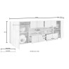 Houten dressoir 241cm in eiken met 2 deuren en 4 lades Dama Sm L Catalogus