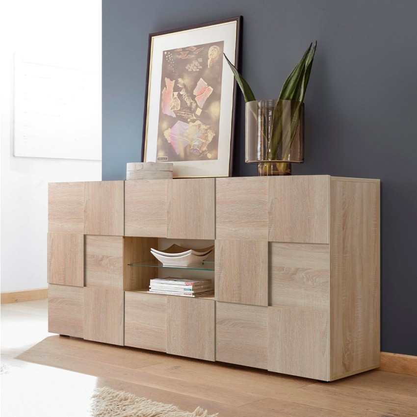 Moderne houten woonkamer dressoir met 2 deuren en 2 lades Dama Sm Aanbieding Moderne houten woonkamer dressoir met 2 deuren en 2 lades Dama Sm Aanbieding