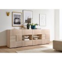 Houten dressoir 241cm in eiken met 2 deuren en 4 lades Dama Sm L Korting