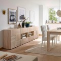 Houten dressoir 241cm in eiken met 2 deuren en 4 lades Dama Sm L Aanbieding