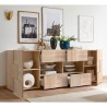 Houten dressoir 241cm in eiken met 2 deuren en 4 lades Dama Sm L Kortingen