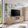 Meuble TV 2 portes tiroir bois design à carreaux Tecum Sm Dama Remises