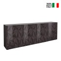 Buffet contemporain 241cm 4 portes gris brillant Prisma Rt XL Vente