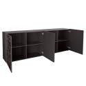 Buffet contemporain 241cm 4 portes gris brillant Prisma Rt XL Remises