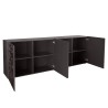 Buffet contemporain 241cm 4 portes gris brillant Prisma Rt XL Remises