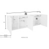 Buffet contemporain 241cm 4 portes gris brillant Prisma Rt XL Modèle