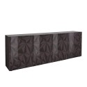Buffet contemporain 241cm 4 portes gris brillant Prisma Rt XL Offre