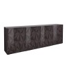Buffet contemporain 241cm 4 portes gris brillant Prisma Rt XL Offre