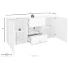 Dressoir 2 deuren 2 laden 181cm modern hoogglans wit Prisma Wh M Kosten