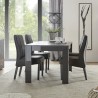 Moderne grijze eettafel hoogglans 180x90cm Uxor Prisma Korting