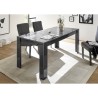 Table de salle à manger moderne grise brillante 180x90cm Uxor Prisma Caractéristiques