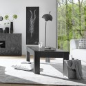 Table basse de salon 65x122 cm gris brillant moderne Lanz Prisma Réductions