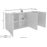Buffet de séjour cuisine blanc brillant 3 portes Prisma Wh S Caractéristiques