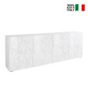 Buffet moderne 4 portes blanc brillant 241 cm Prisma Wh XL Vente