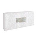 Dressoir 2 deuren 2 laden 181cm modern hoogglans wit Prisma Wh M Aanbod