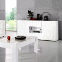 Dressoir 2 deuren 2 laden 181cm modern hoogglans wit Prisma Wh M Model