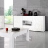 Dressoir 2 deuren 2 laden 181cm modern hoogglans wit Prisma Wh M Model