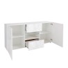 Dressoir 2 deuren 2 laden 181cm modern hoogglans wit Prisma Wh M Catalogus