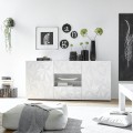 Dressoir 2 deuren 2 laden 181cm modern hoogglans wit Prisma Wh M Aanbieding