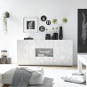 Dressoir 2 deuren 2 laden 181cm modern hoogglans wit Prisma Wh M Aanbieding