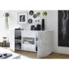 Dressoir 2 deuren 2 laden 181cm modern hoogglans wit Prisma Wh M Afmetingen