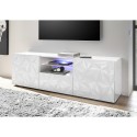 Meuble TV moderne 2 portes 1 tiroir blanc brillant Alis Wh Prisma Remises