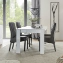 Table de salle à manger de salon 180x90cm blanc brillant moderne Athon Prisma Remises