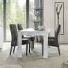Table de salle à manger de salon 180x90cm blanc brillant moderne Athon Prisma Remises