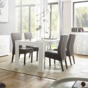 Table de salle à manger de salon 180x90cm blanc brillant moderne Athon Prisma Réductions