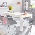 Table de salle à manger de salon 180x90cm blanc brillant moderne Athon Prisma Choix