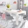 Table de salle à manger de salon 180x90cm blanc brillant moderne Athon Prisma Choix