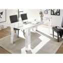 Table de salle à manger de salon 180x90cm blanc brillant moderne Athon Prisma Caractéristiques
