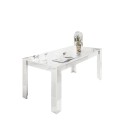 Moderne eettafel woonkamer 180x90cm hoogglans wit Athon Prisma Aanbod