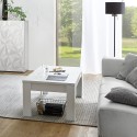 Table basse de salon café blanc brillant 65x122 cm Reef Prisma Promotion