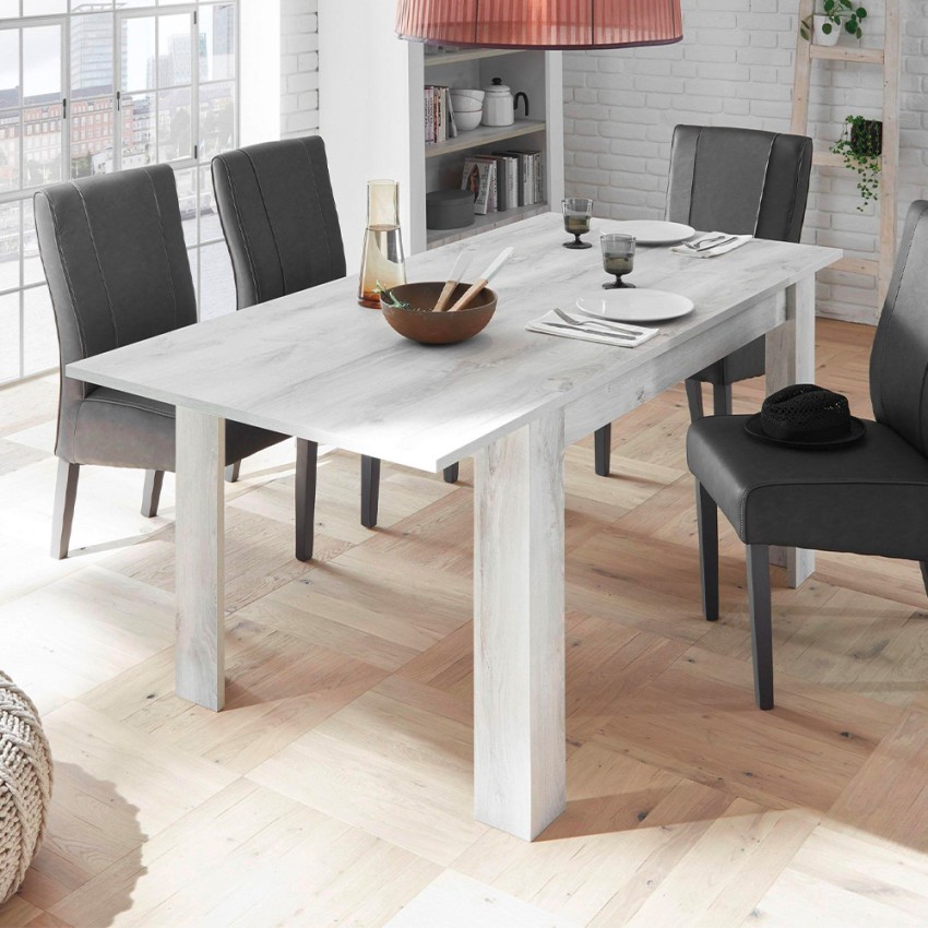 Table à manger extensible en bois 90x137-185cm blanc brillant Vigo Urbino Promotion Table à manger extensible en bois 90x137-185cm blanc brillant Vigo Urbino Promotion
