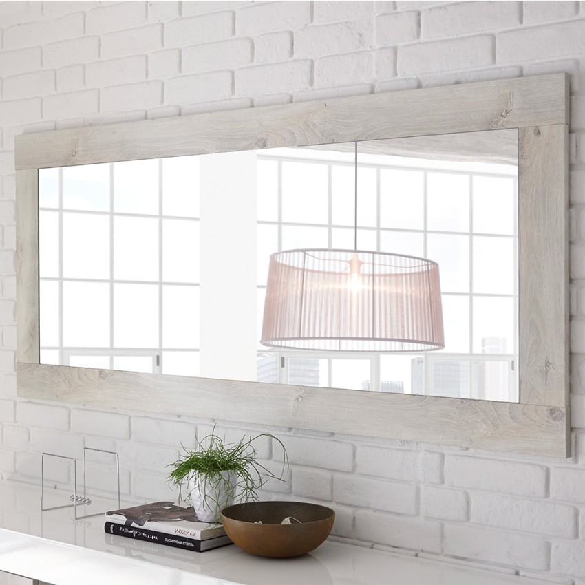 Miroir de salon cadre bois blanc 75x170 cm Self Urbino Promotion
