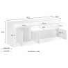 Meuble TV moderne 3 portes 138 cm effet béton Jaor Ct Urbino Réductions