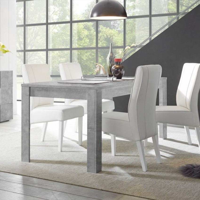 Table de salle à manger moderne 180x90cm en béton extensible Icaro Urbino Promotion Table de salle à manger moderne 180x90cm en béton extensible Icaro Urbino Promotion