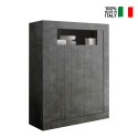 Buffet noir 2 portes salon moderne hauteur 144 cm Sior Ox Urbino Vente